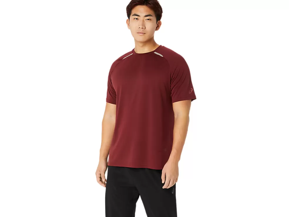 Hot ASICS ACTIBREEZE JACQUARD KNIT SHORT SLEEVE TOP Antique Red