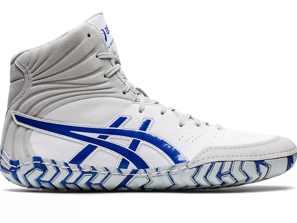 New ASICS AGGRESSOR 5 White/Lapis Lazuli Blue