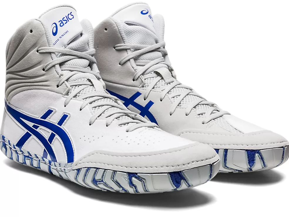 New ASICS AGGRESSOR 5 White/Lapis Lazuli Blue