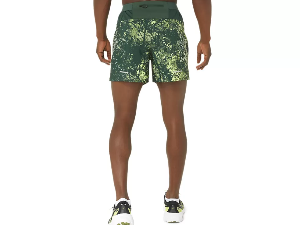 Sale ASICS ALL OVER PRINT 5IN SHORT Rain Forest/Glow Yellow