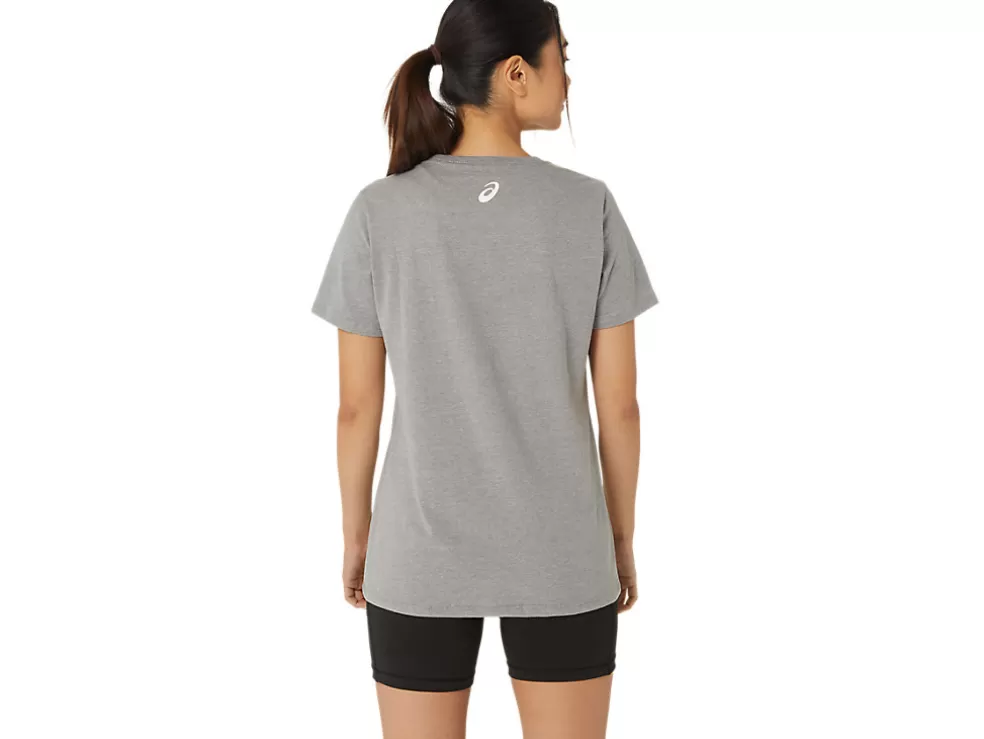 Fashion ASICS  HIBISCUS SLOGAN CREW Medium Grey Heather