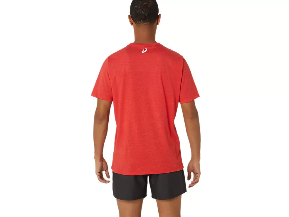 Sale ASICS HIBISCUS SLOGAN TEE Classic Red Heather