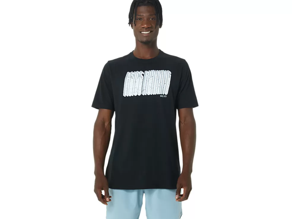 Cheap ASICS LONG ABSTRACT LOGO TEE Performance Black