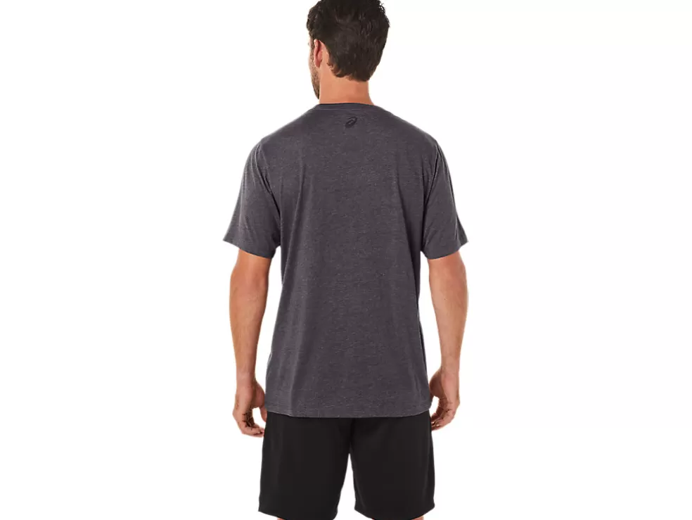 Best Sale ASICS STRIPE SHORT SLEEVE TEE Dark Grey Heather