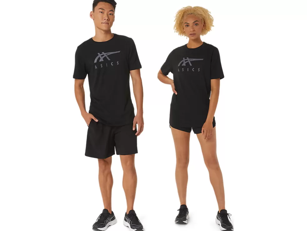 New ASICS STRIPE SHORT SLEEVE TEE Performance Black