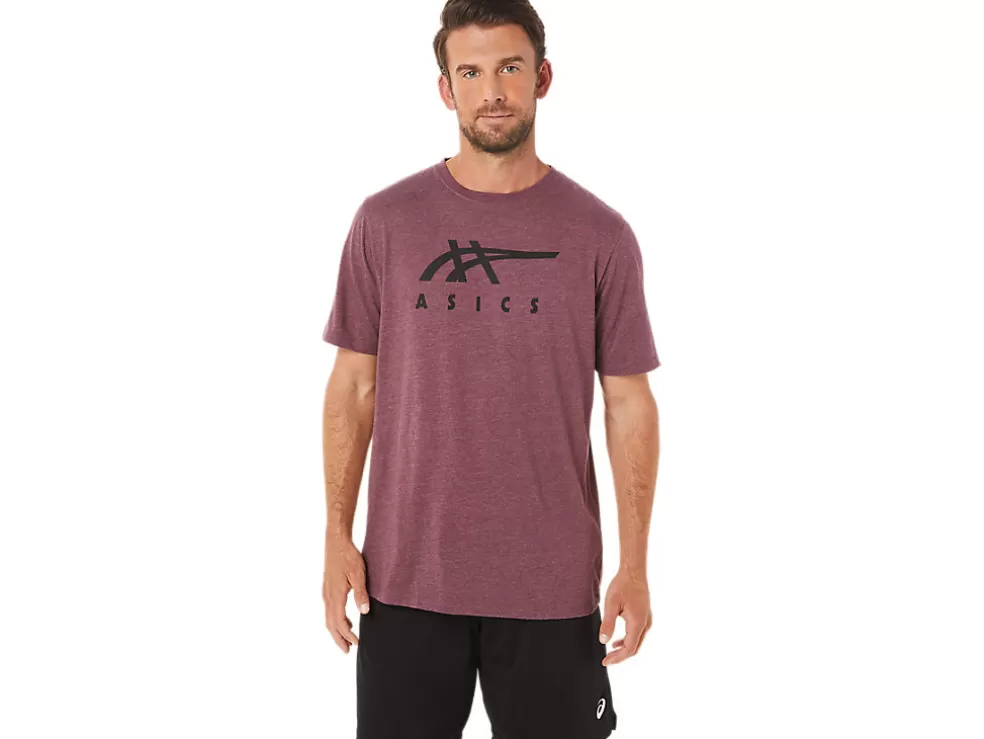 Flash Sale ASICS STRIPE SHORT SLEEVE TEE Deep Mars Heather