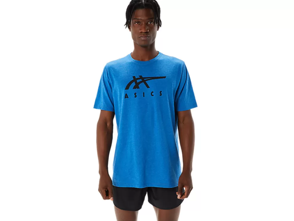 Cheap ASICS STRIPE SHORT SLEEVE TEE Lake Drive Heather