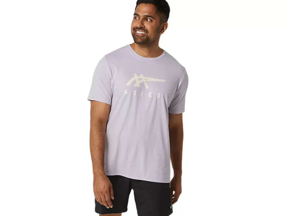 Fashion ASICS STRIPE SHORT SLEEVE TEE Dusk Violet