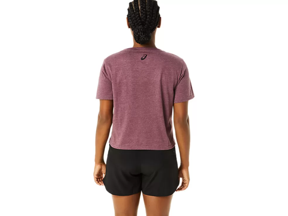 Outlet ASICS STRIPES SHORT SLEEVE BOXY TEE Deep Mars Heather