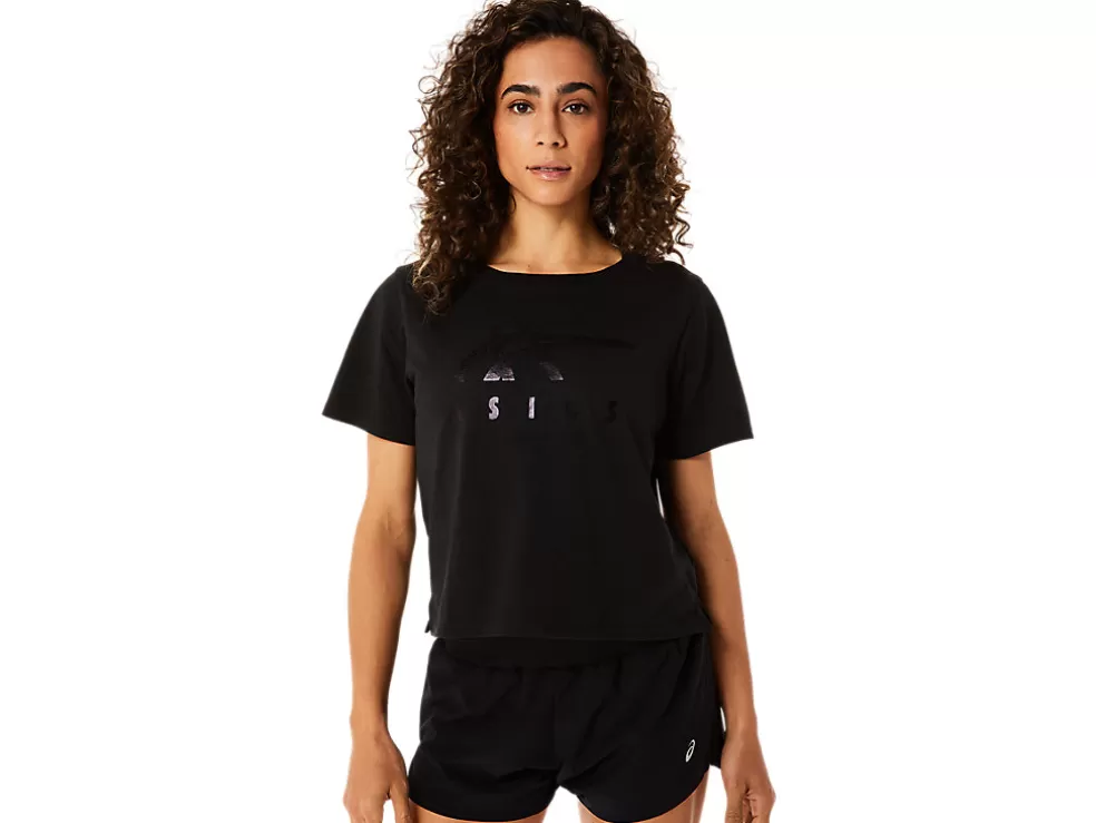 Hot ASICS STRIPES SHORT SLEEVE BOXY TEE Performance Black