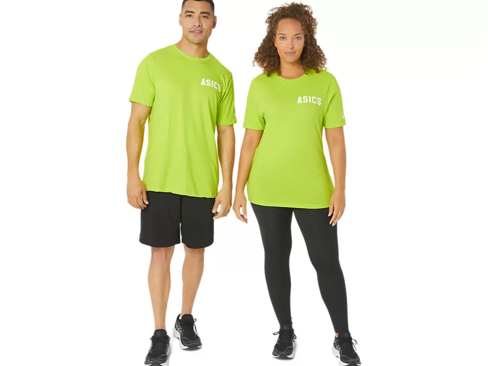 Outlet ASICS STRIPES SUNRISE TEE Lime Zest