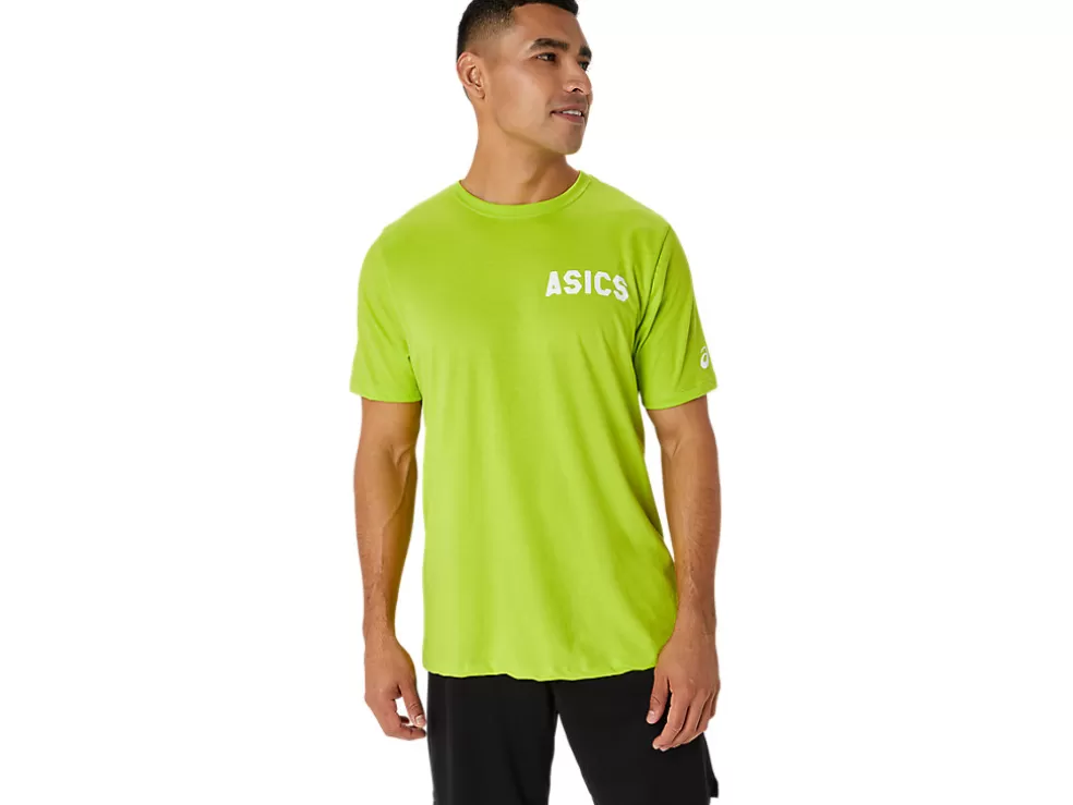 Outlet ASICS STRIPES SUNRISE TEE Lime Zest