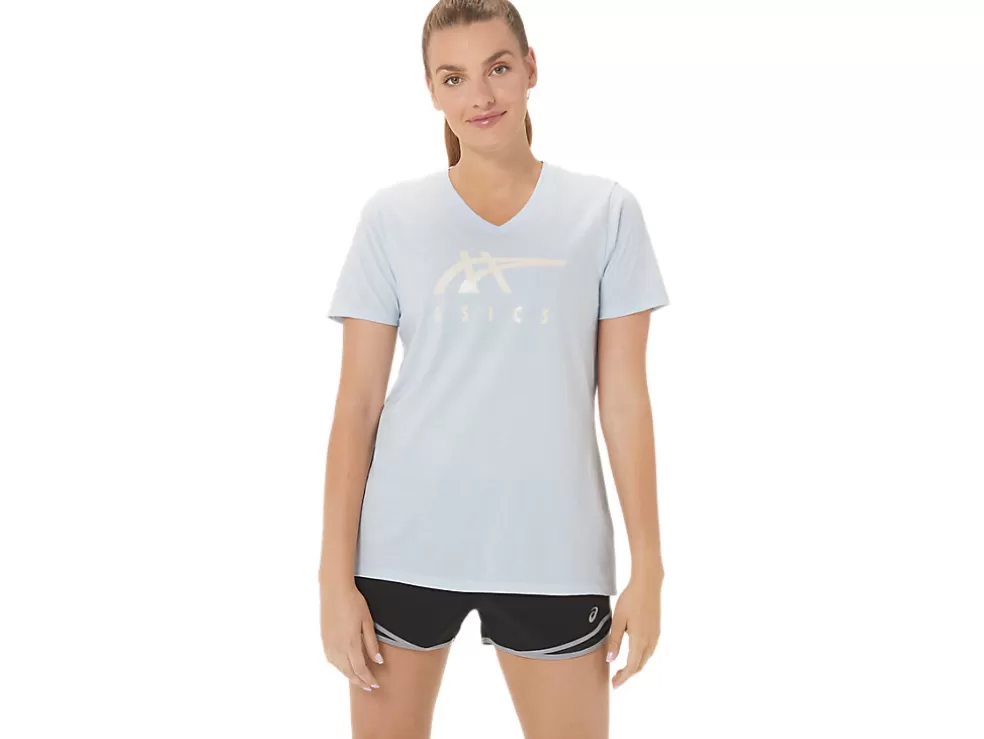 Hot ASICS STRIPES V-NECK Soft Sky