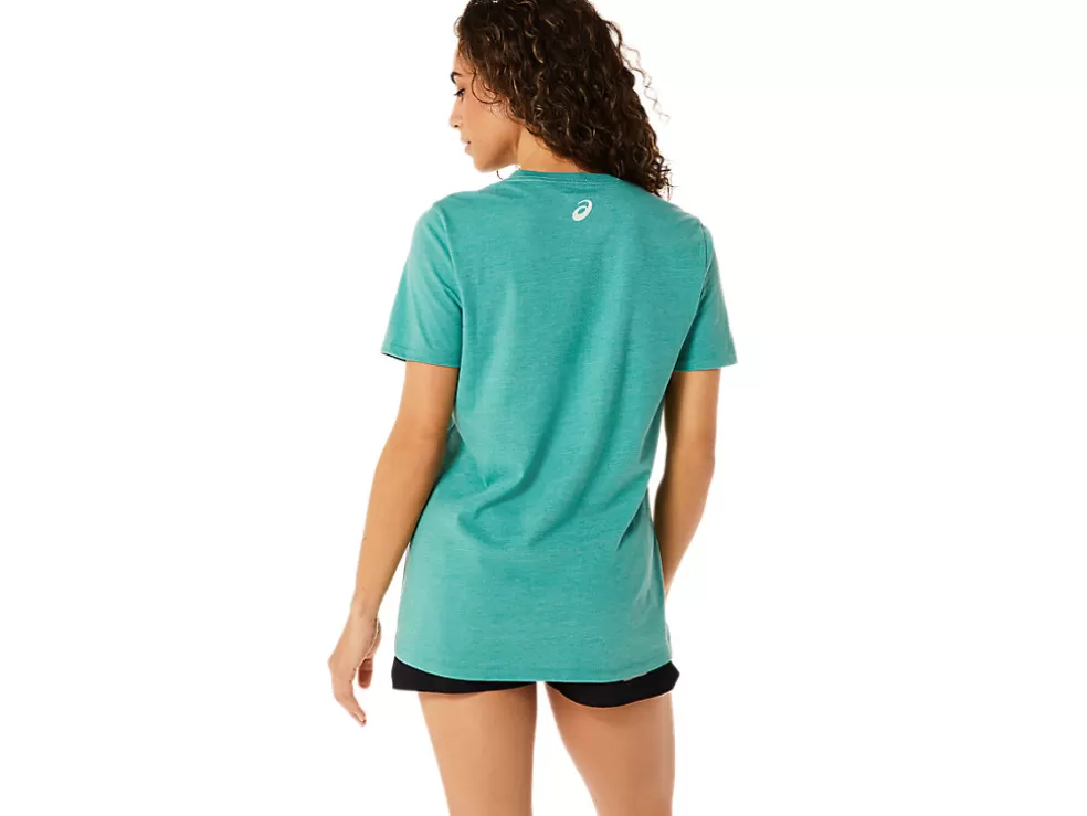 New ASICS STRIPES V-NECK Sage Heather