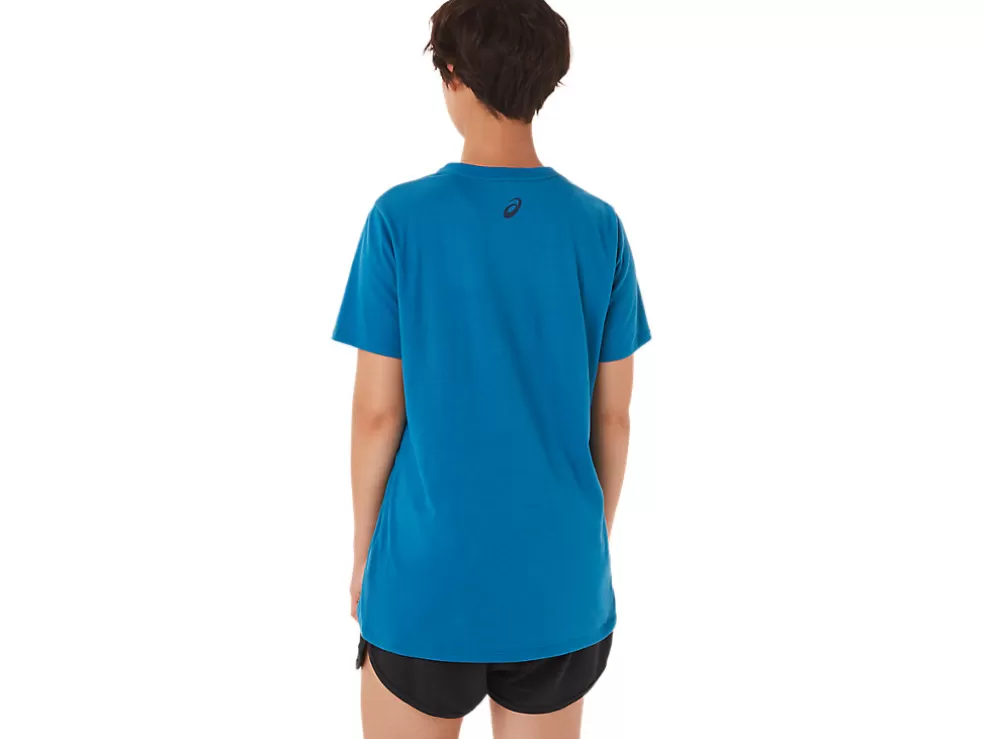 Best ASICS STRIPES V-NECK Reborn Blue