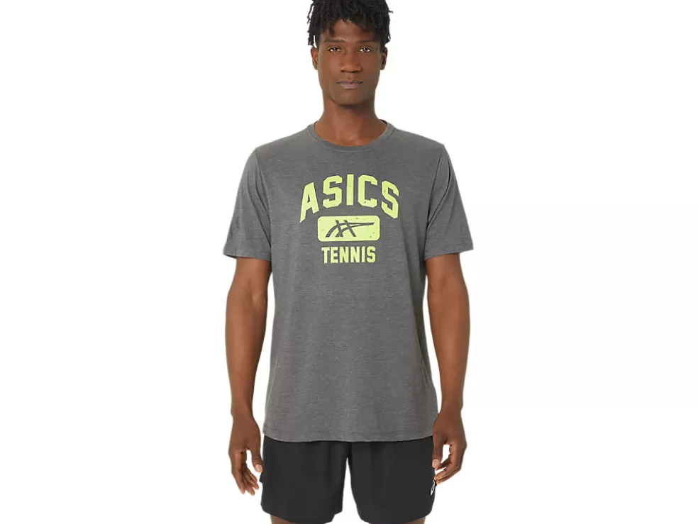 Discount ASICS UNISEX TENNIS GRAPHIC TEE Dark Grey Heather