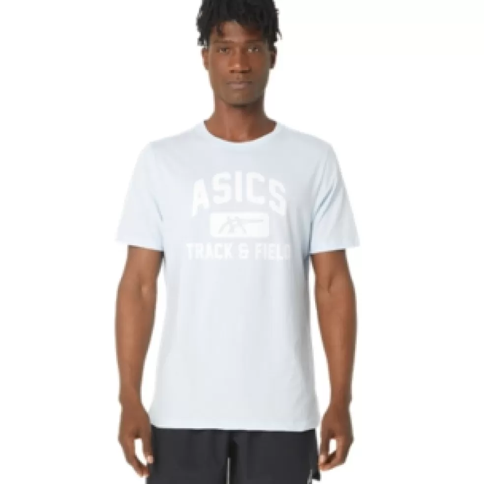 Outlet ASICS UNISEX TRACK AND FIELD GRAPHIC TEE Soft Sky