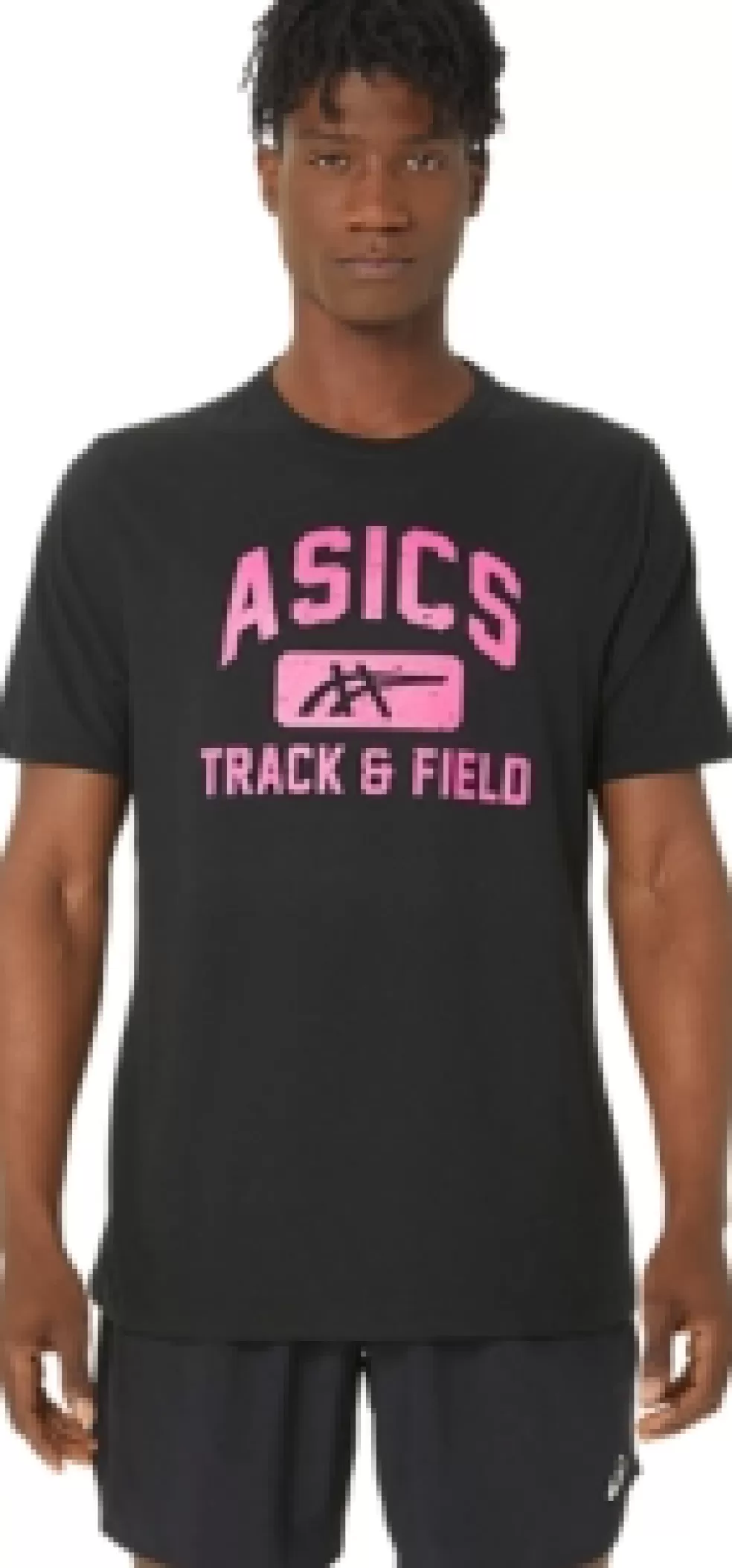 New ASICS UNISEX TRACK AND FIELD GRAPHIC TEE Performance Black