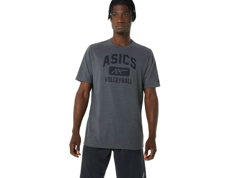 Outlet ASICS VOLLEYBALL GRAPHIC TEE Dark Grey Heather