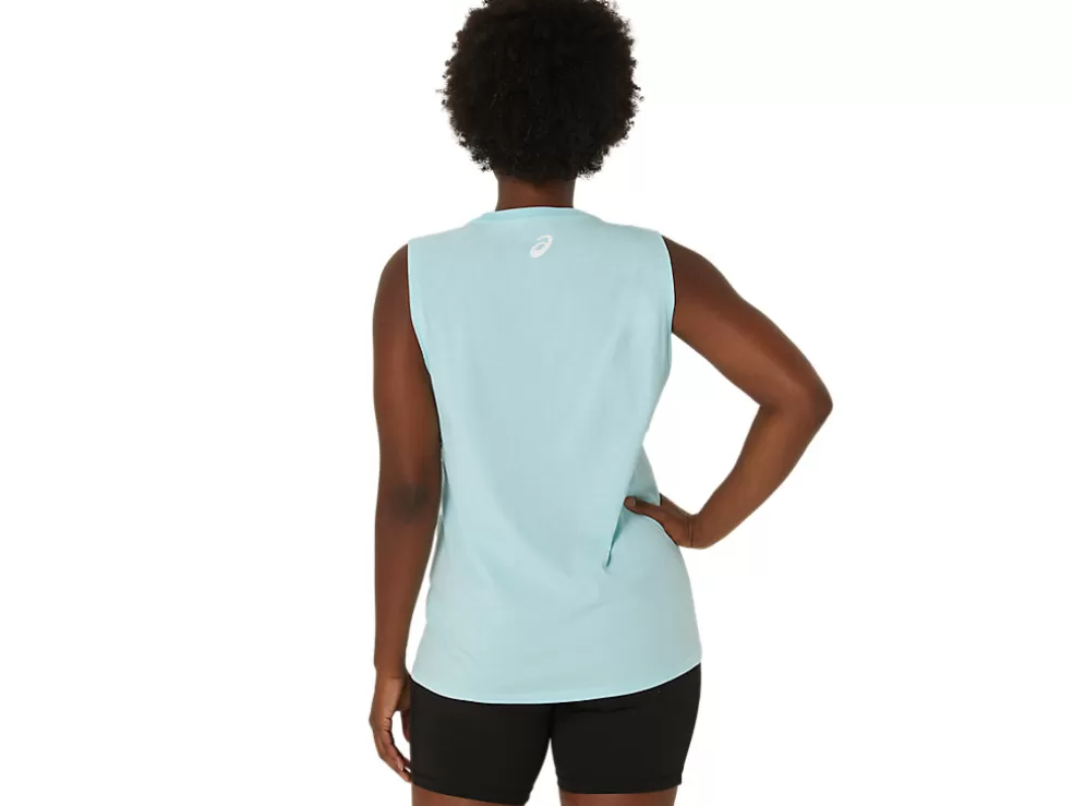 Sale ASICS YOUR ADVENTURE MUSCLE TEE Clear Blue