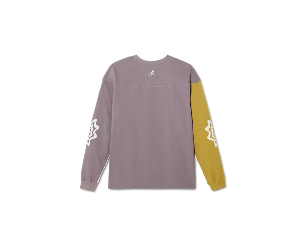 Outlet ASICS BIXANCE LONG SLEEVE Pewter Purple X Medallion Yellow