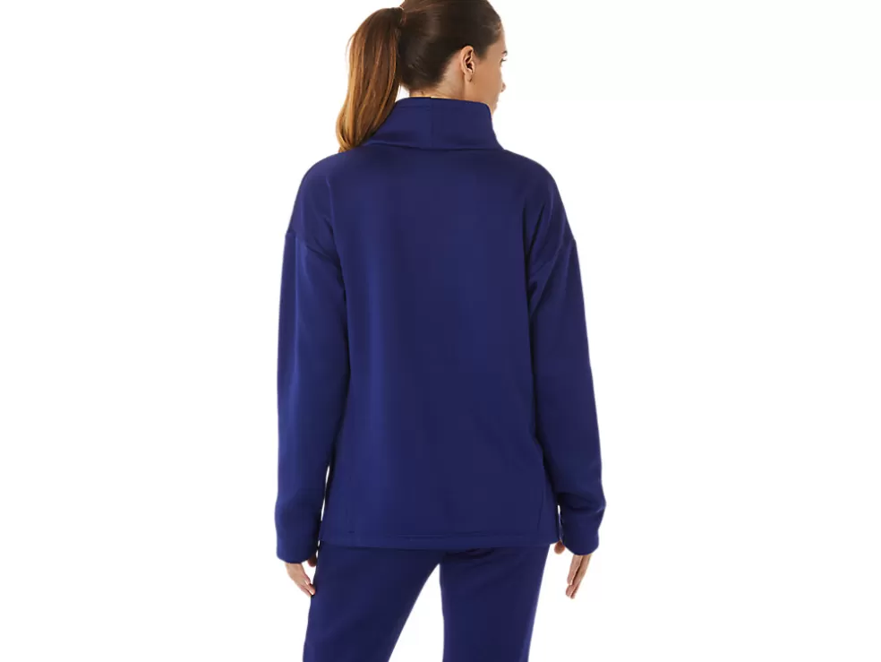 Discount ASICS BRUSHED KNIT PULLOVER Dive Blue