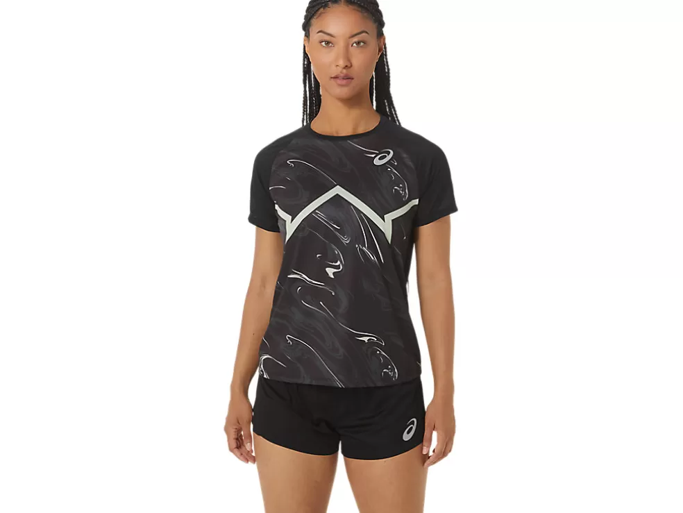 Hot ASICS CJ-LINE LIGHT SHORT SLEEVE TOP Performance Black/Whisper Green