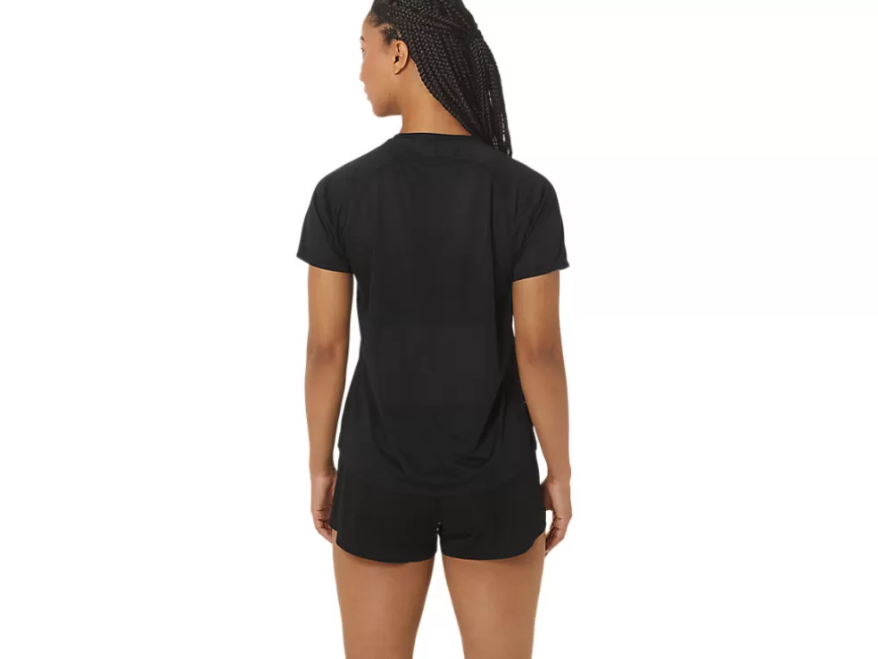 Hot ASICS CJ-LINE LIGHT SHORT SLEEVE TOP Performance Black/Whisper Green