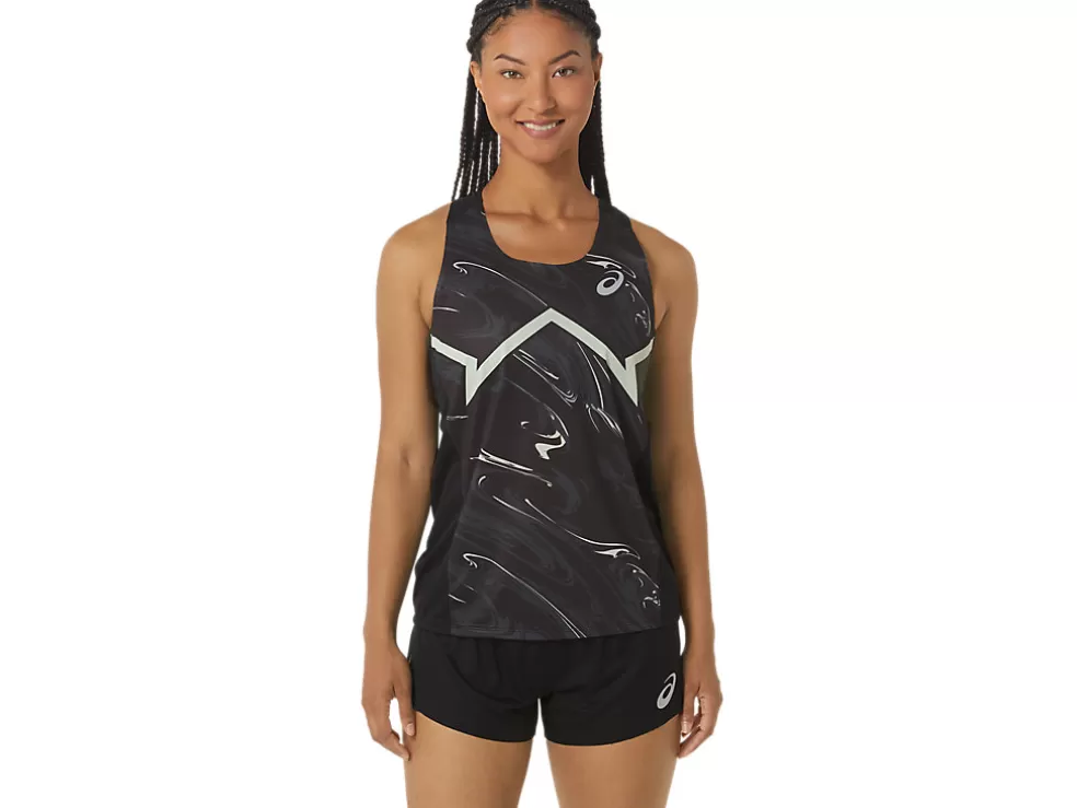 Best Sale ASICS CJ-LINE LIGHT SINGLET Performance Black/Whisper Green