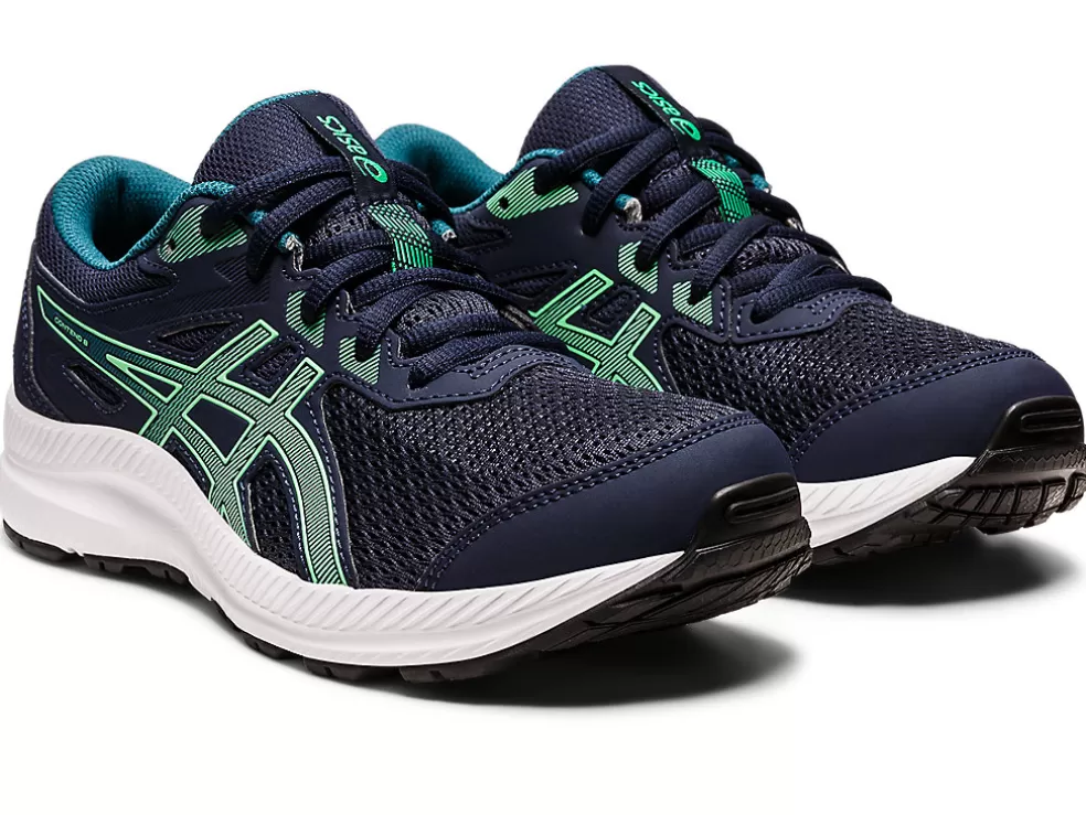 Discount ASICS CONTEND 8 GRADE SCHOOL Midnight/New Leaf