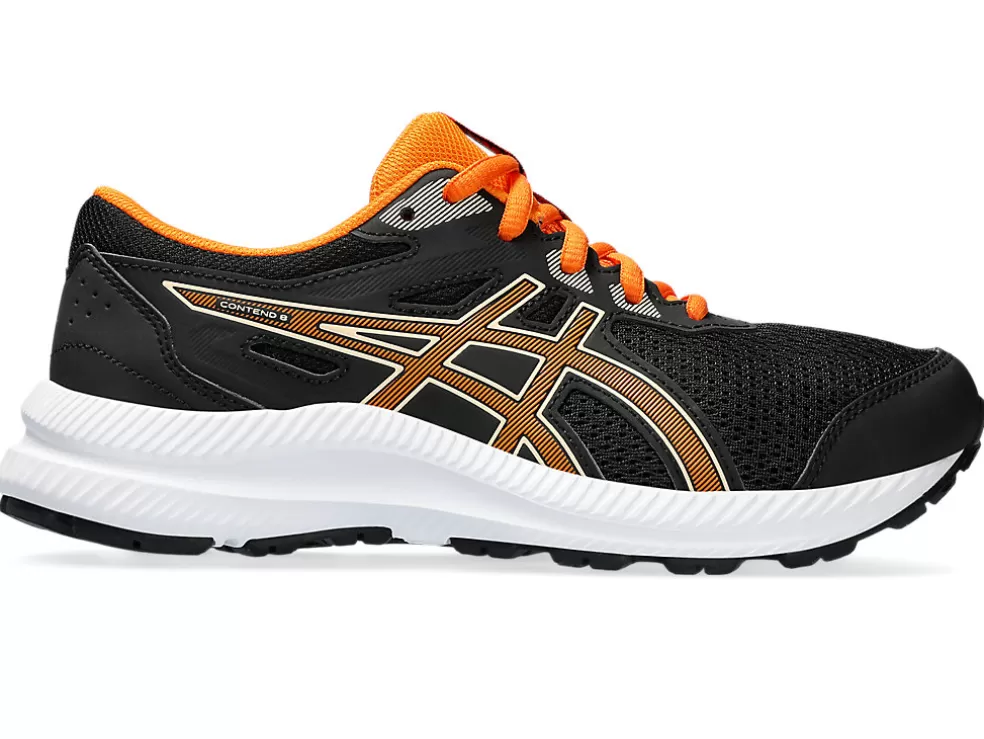 Best ASICS CONTEND 8 GRADE SCHOOL Black/Bright Orange