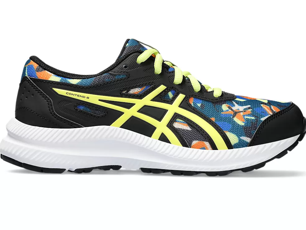 New ASICS CONTEND 8 GRADE SCHOOL Black/Glow Yellow