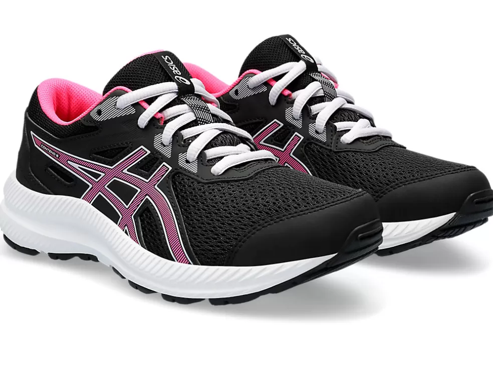 Cheap ASICS CONTEND 8 GRADE SCHOOL Black/Hot Pink