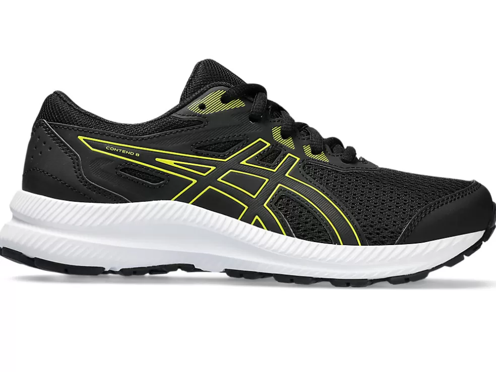 Outlet ASICS CONTEND 8 GRADE SCHOOL Black/Bright Yellow