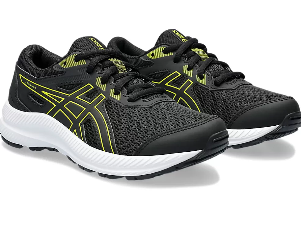 Outlet ASICS CONTEND 8 GRADE SCHOOL Black/Bright Yellow