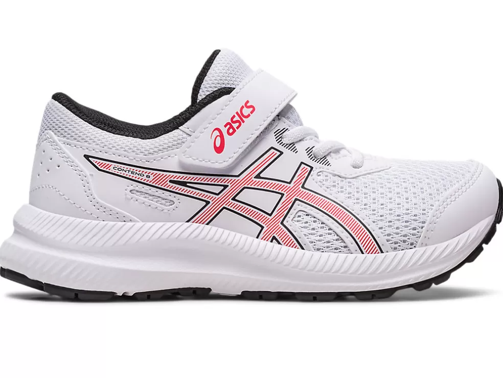 Clearance ASICS CONTEND 8 PRE-SCHOOL White/Electric Red