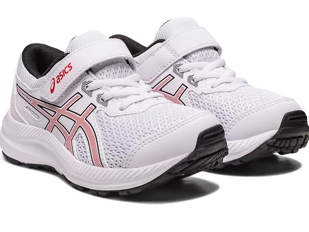 Clearance ASICS CONTEND 8 PRE-SCHOOL White/Electric Red