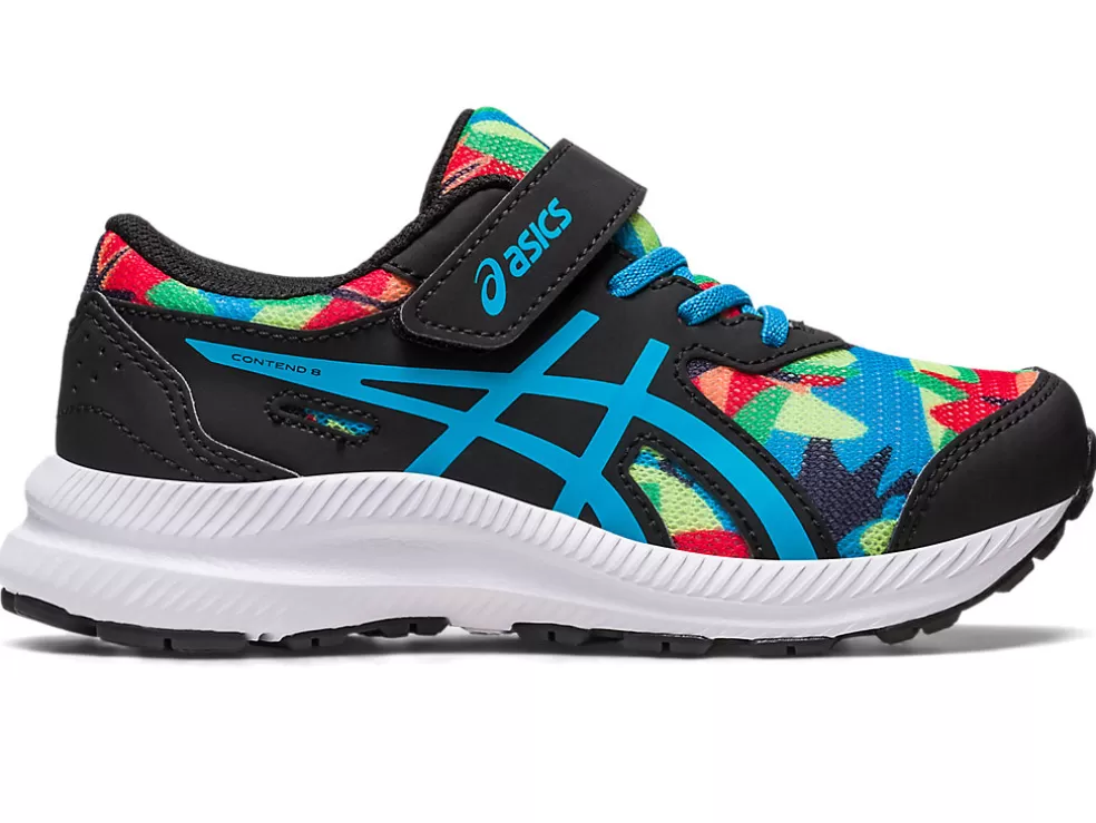 Discount ASICS CONTEND 8 PRE-SCHOOL Black/Island Blue