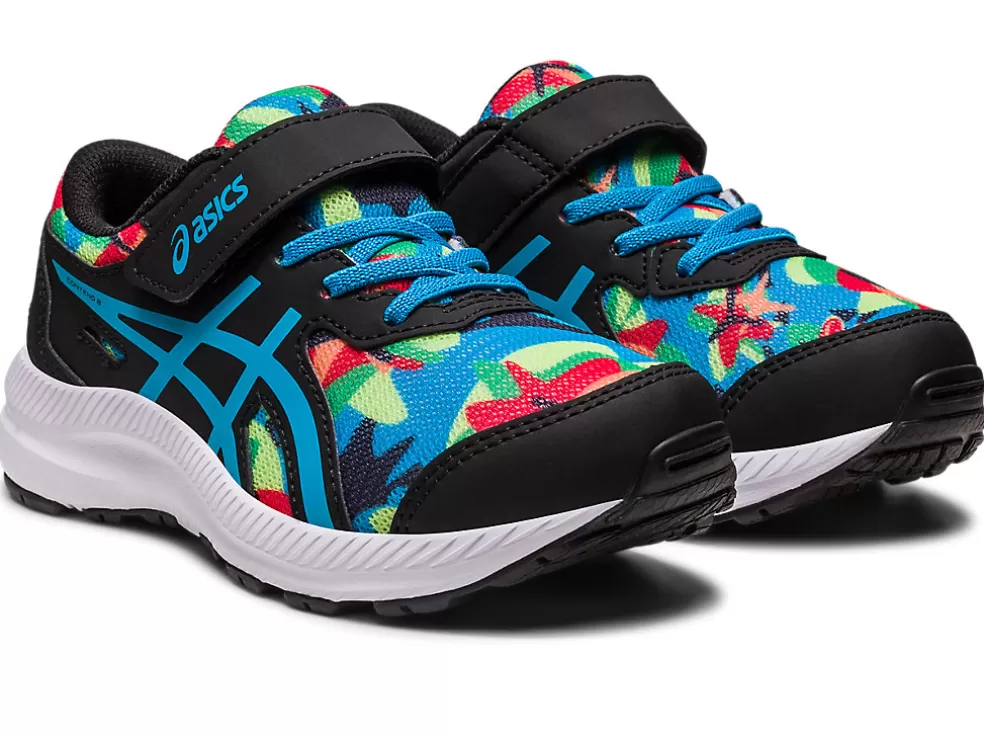 Discount ASICS CONTEND 8 PRE-SCHOOL Black/Island Blue