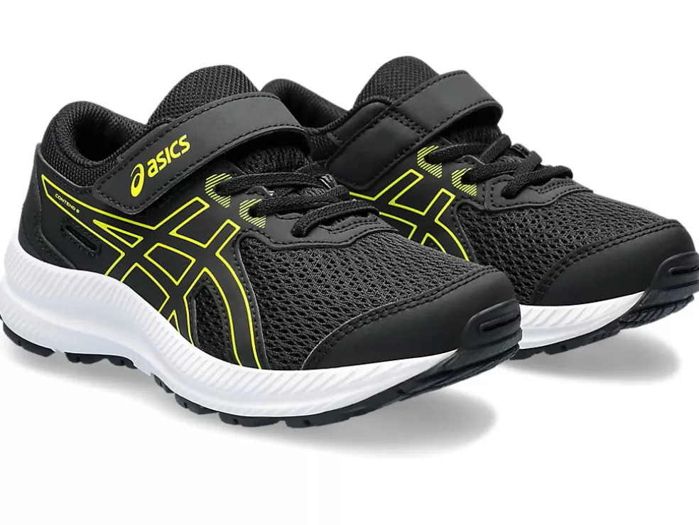 Discount ASICS CONTEND 8 PRE-SCHOOL Black/Bright Yellow