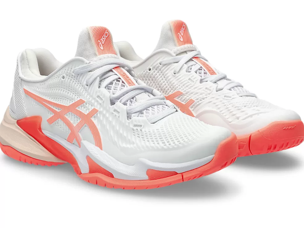 Hot ASICS COURT FF 3 White/Sun Coral