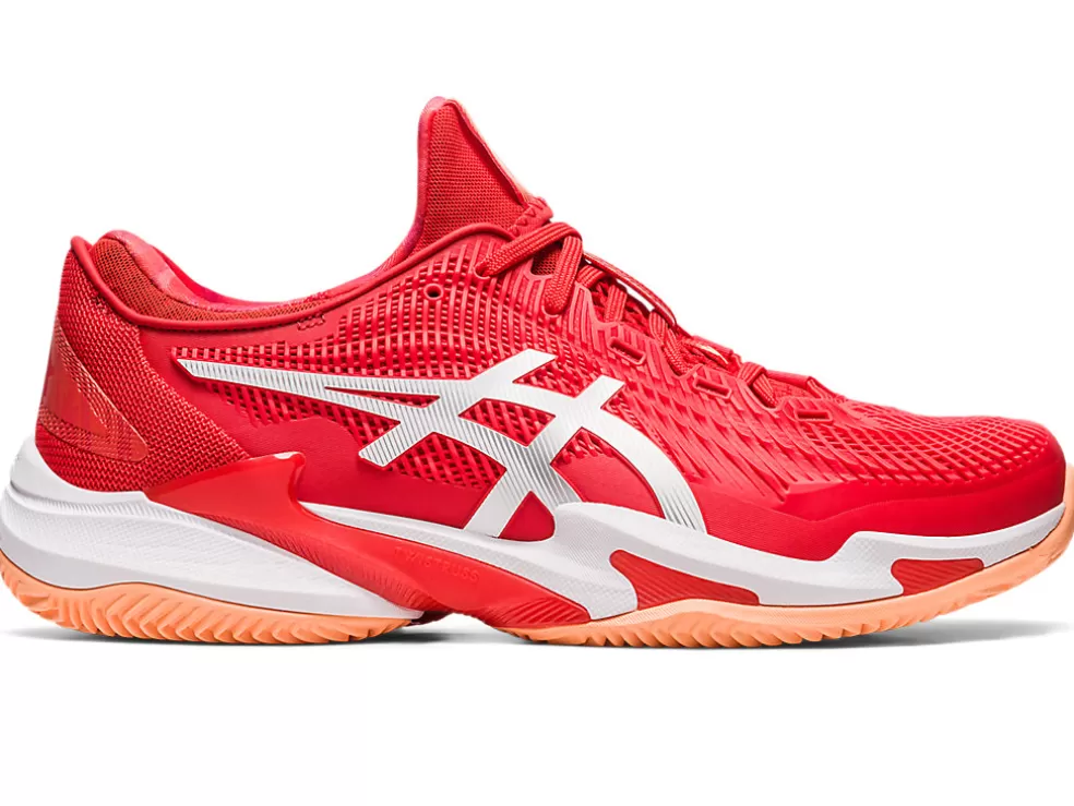 Fashion ASICS COURT FF 3 NOVAK CLAY Fiery Red/White