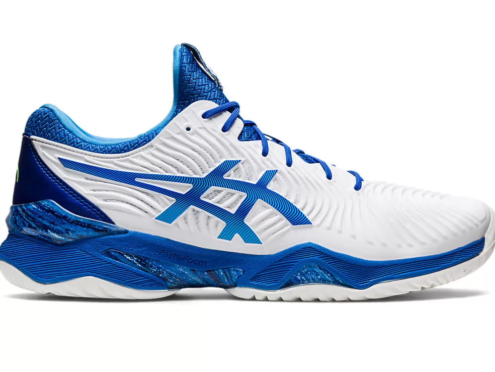 Store ASICS COURT FF NOVAK White/Tuna Blue