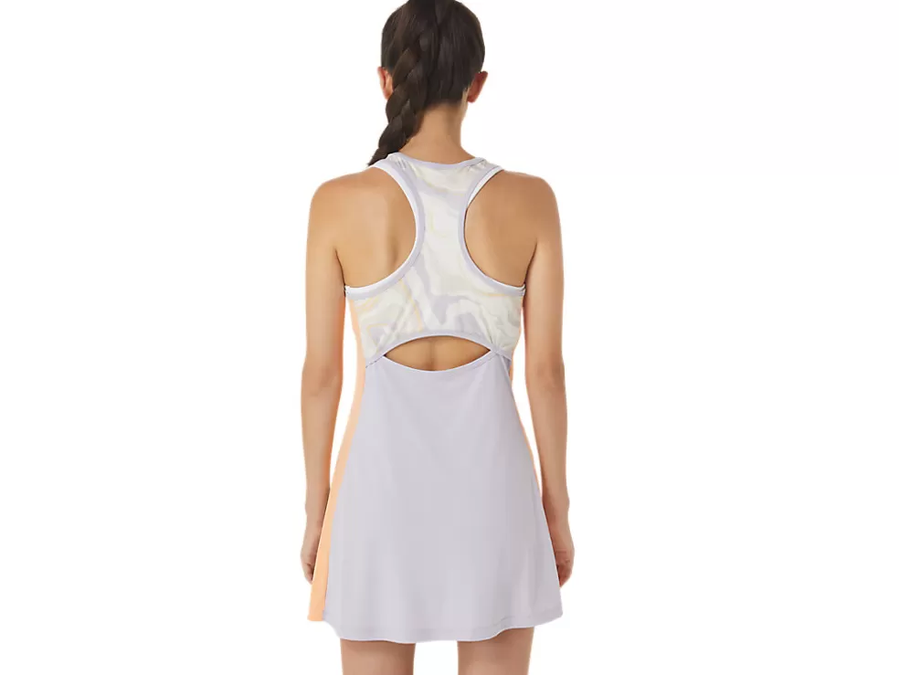 Outlet ASICS COURT GRAPHIC DRESS Brilliant White/Dusk Violet