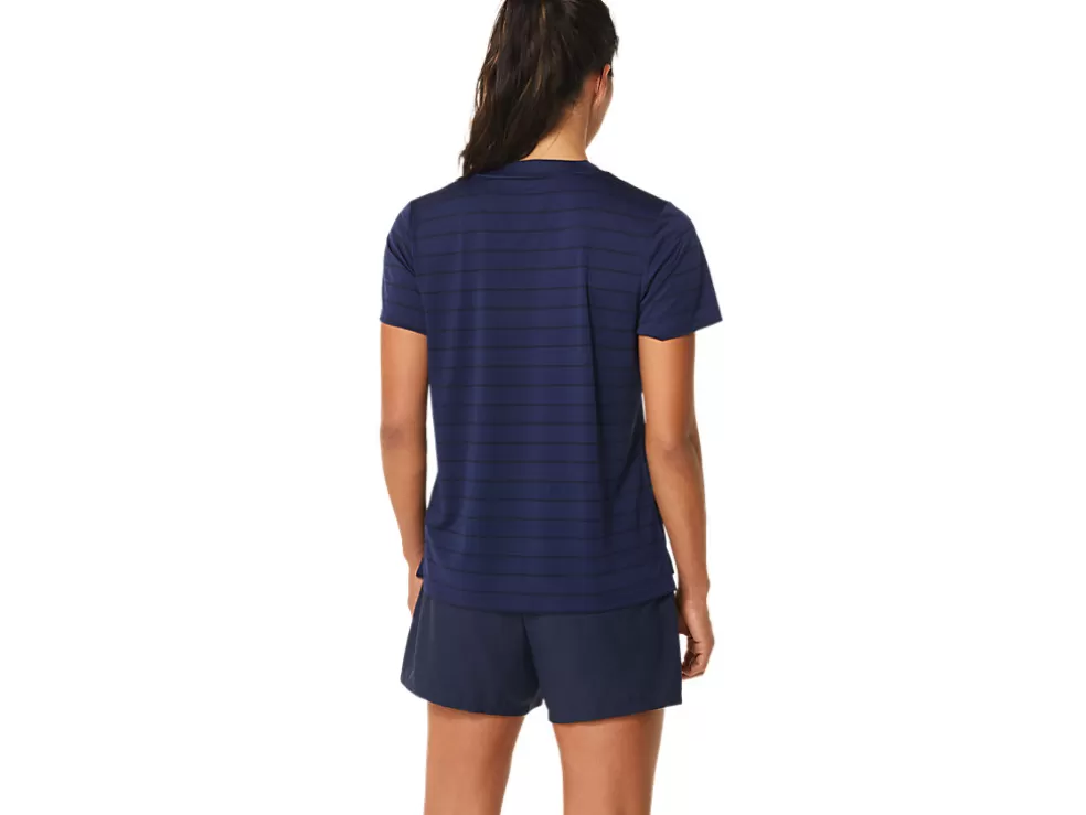 Flash Sale ASICS COURT STRIPE SHORT SLEEVE TOP Midnight