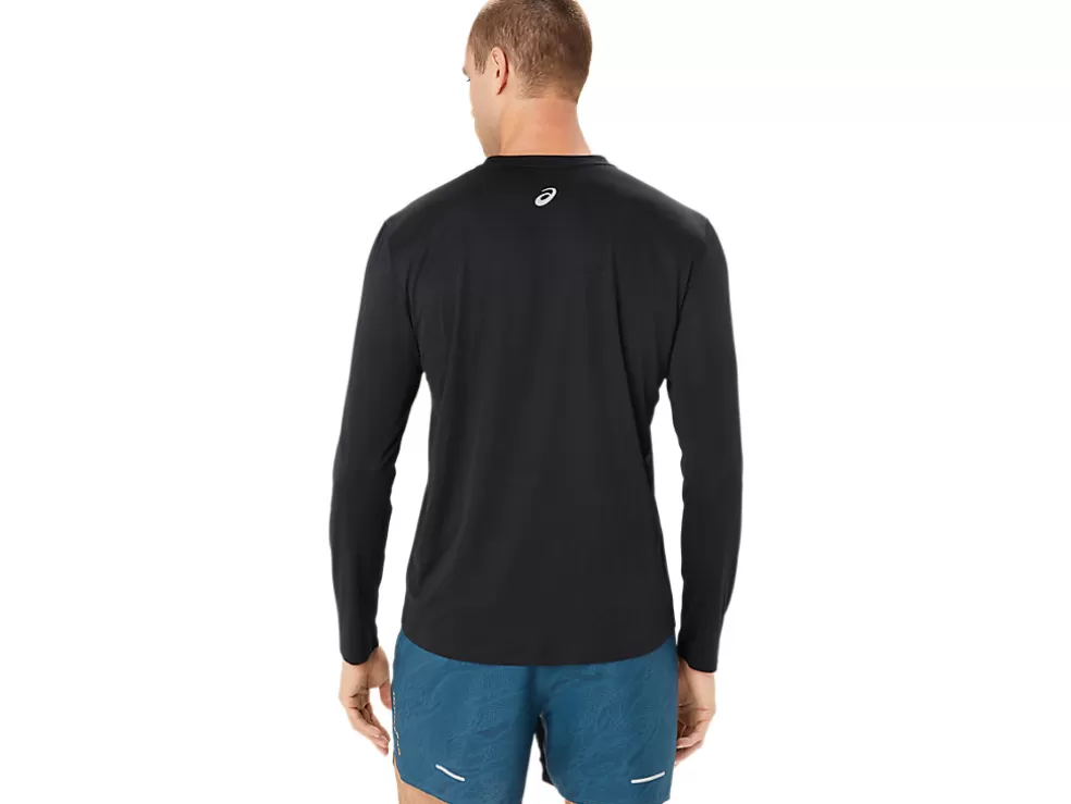 New ASICS FUJITRAIL LOGO LONG SLEEVE TOP Performance Black/Carbon/ Fellow Yellow