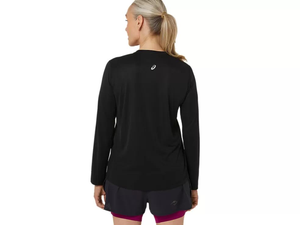 Outlet ASICS FUJITRAIL LOGO LONG SLEEVE TOP Performance Black/Blackberry