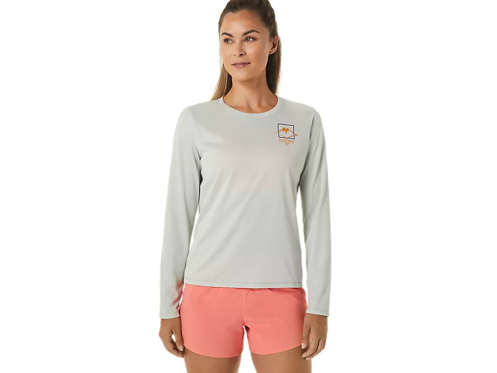 Sale ASICS FUJITRAIL LOGO LONG SLEEVE TOP Light Sage