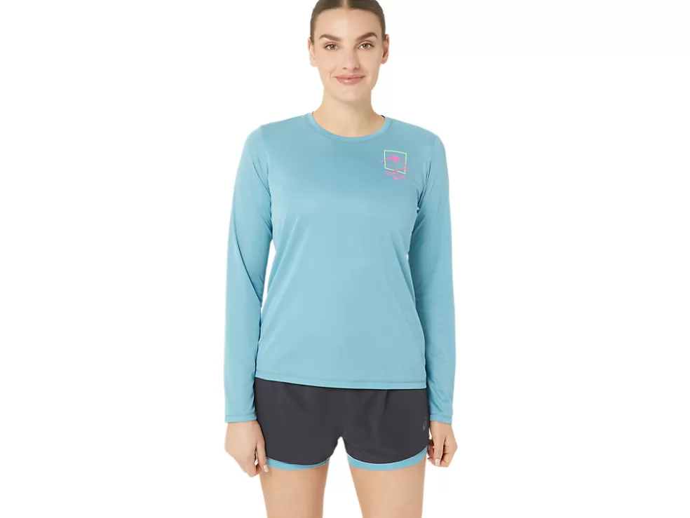 Cheap ASICS FUJITRAIL LOGO LONG SLEEVE TOP Gris Blue