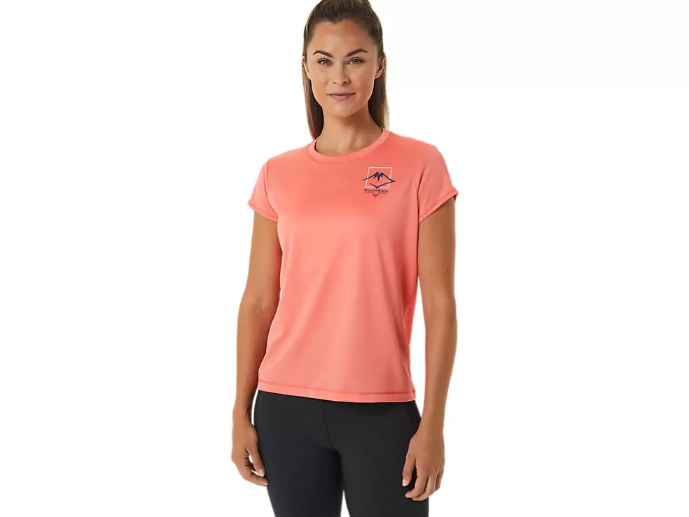 Flash Sale ASICS FUJITRAIL LOGO SHORT SLEEVE TOP Papaya